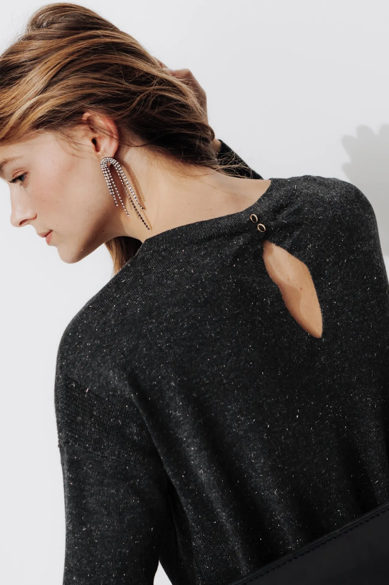 Promod Pull fin oversize irisé - Gris foncé Grisfoncé Cheap