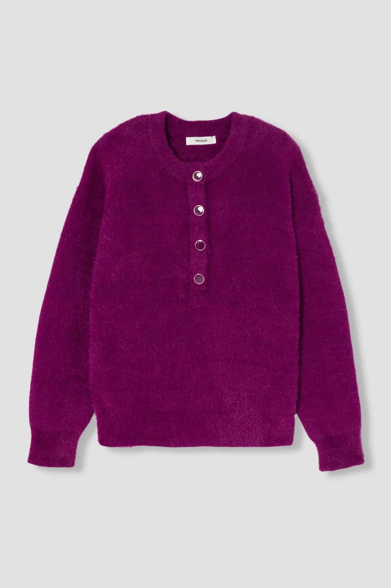Promod Pull fluffy col rond Femme - Violet Store