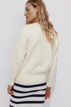 Promod Pull maille compacte uni Femme - Ecru Online