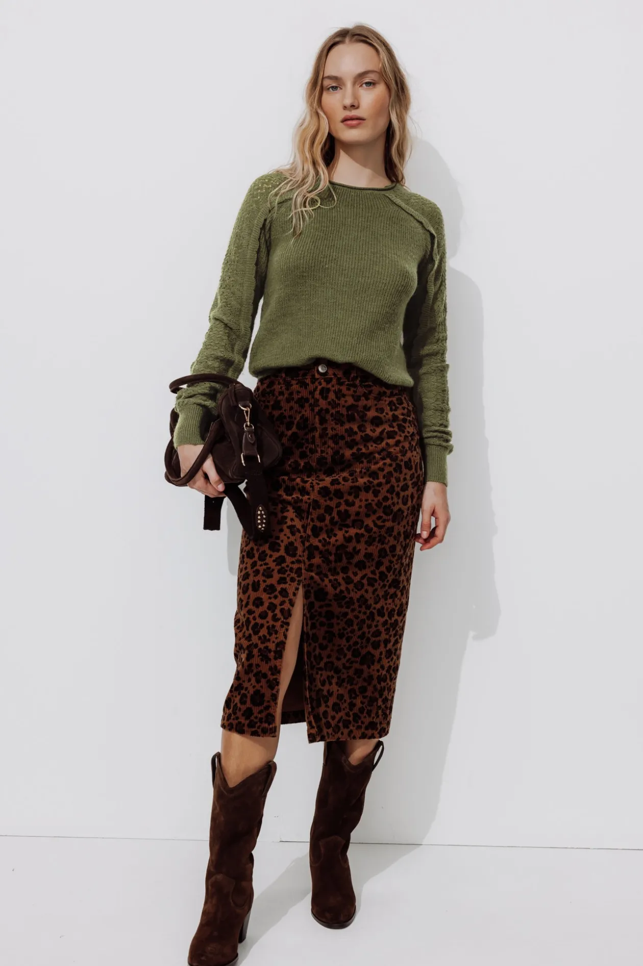 Promod Pull maille dentelle Femme - Vert olive Vertolive Best Sale