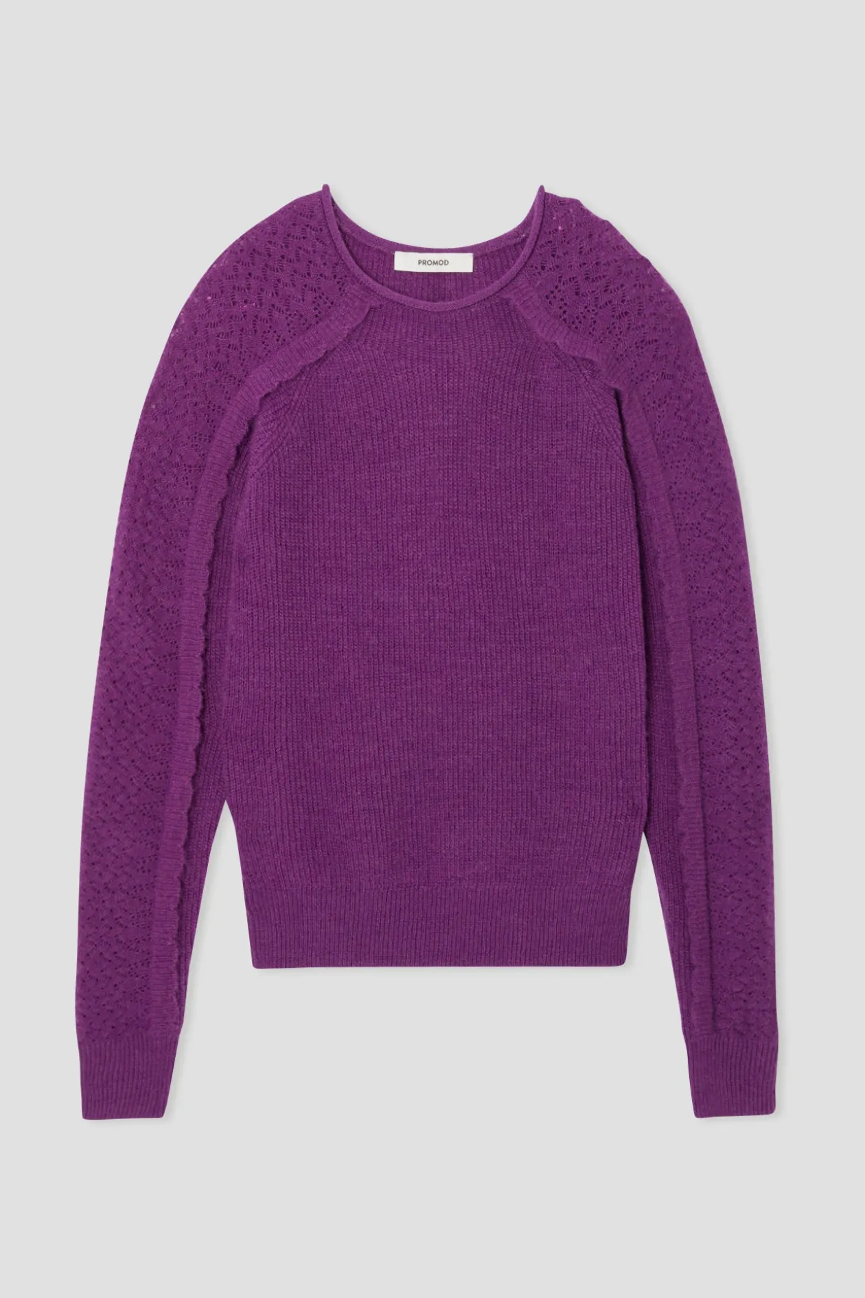 Promod Pull maille dentelle Femme - Violet Outlet