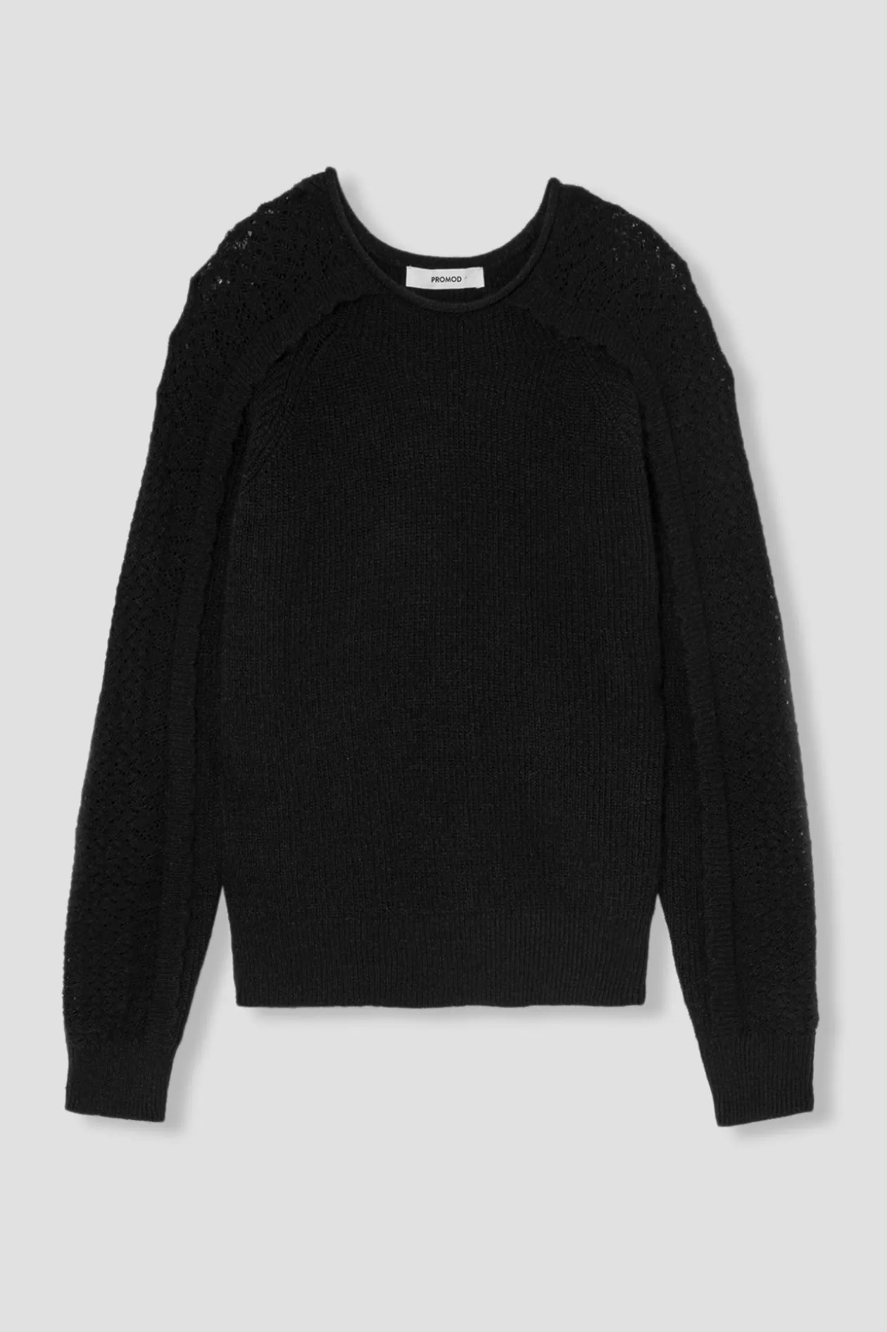 Promod Pull maille dentelle Femme - Noir Sale