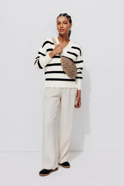 Promod Pull marin rayé Femme - Rayé écru Rayéécru Flash Sale