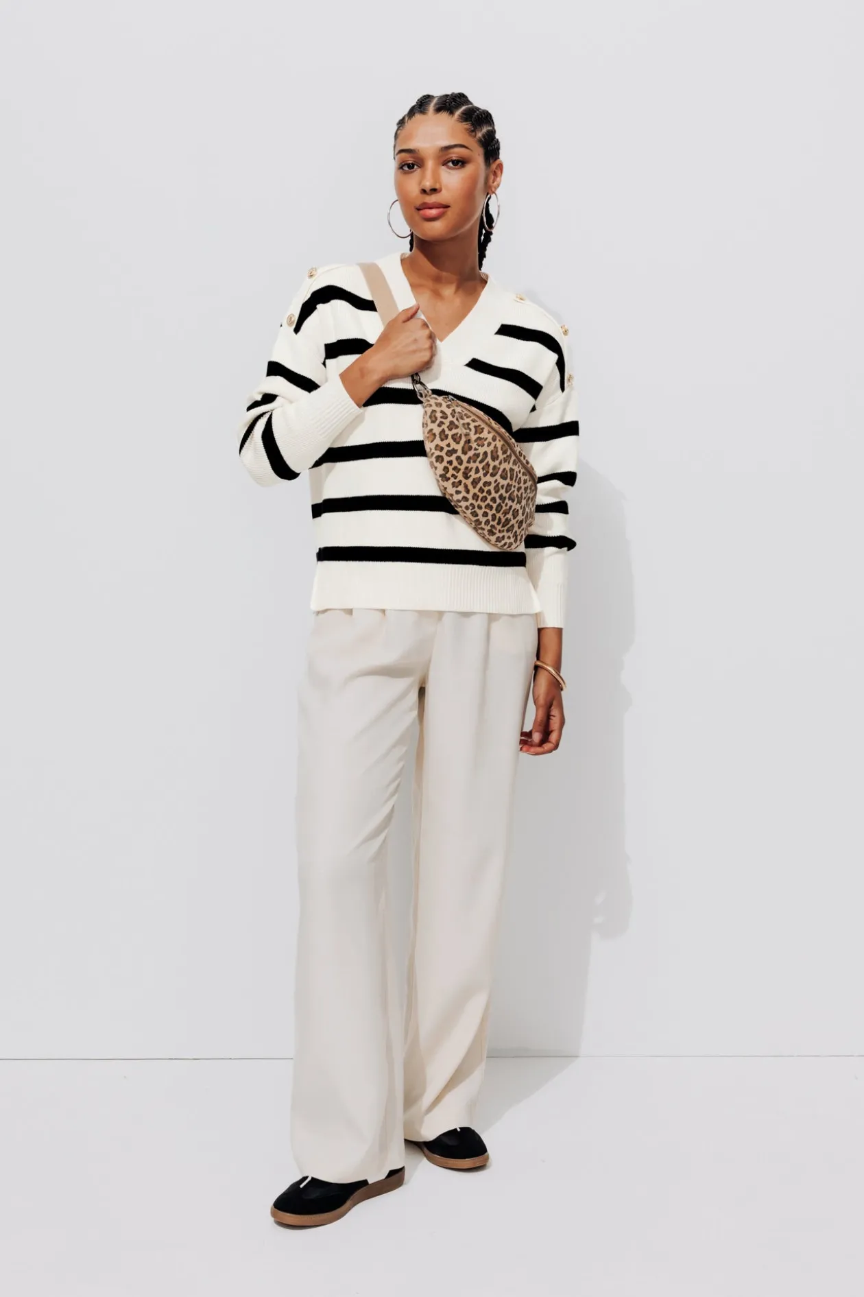 Promod Pull marin rayé Femme - Rayé écru Rayéécru Flash Sale