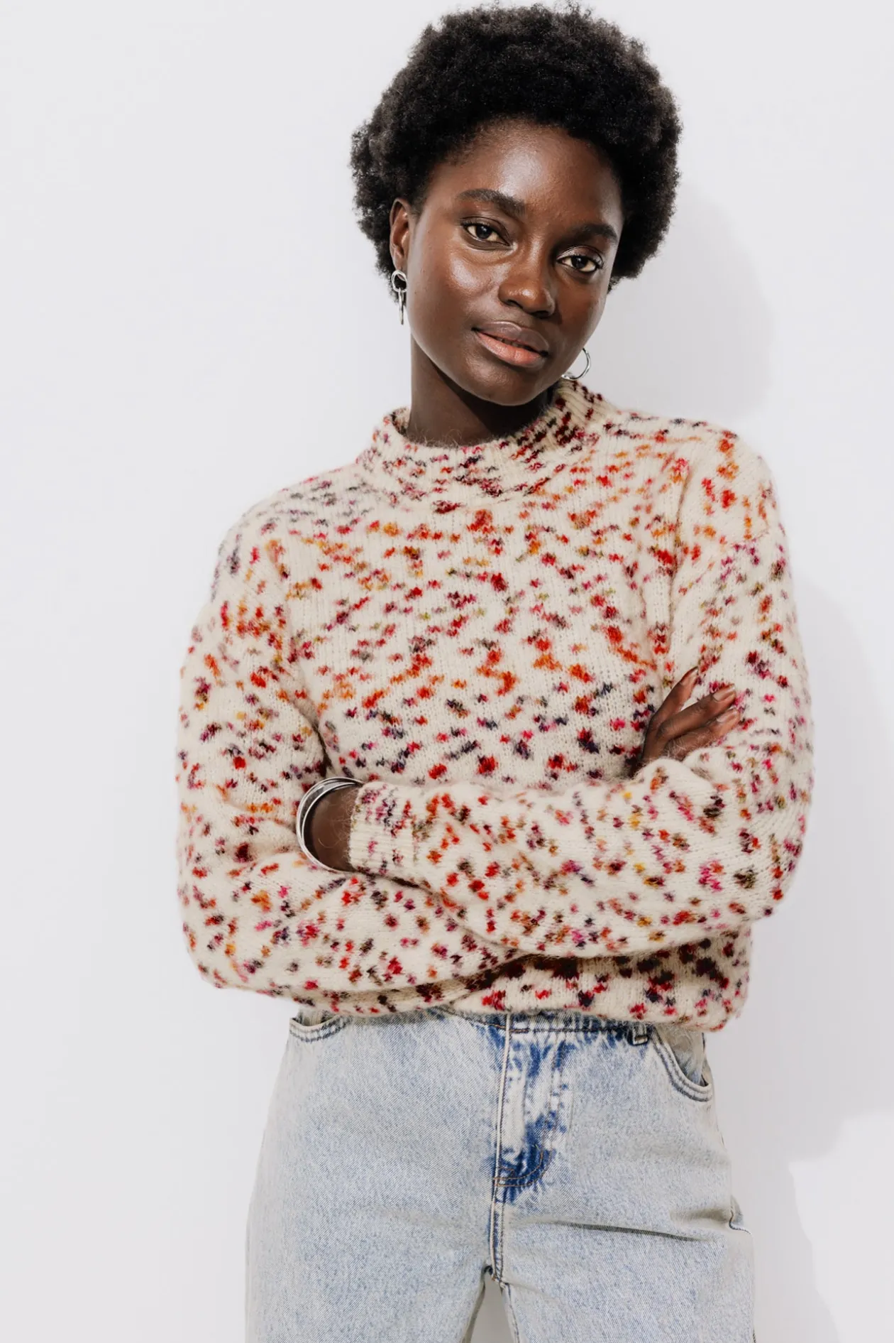 Promod Pull moelleux tacheté Femme - Imprimé écru Impriméécru Best Sale