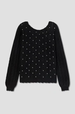 Promod Pull perlé Femme - Noir Cheap