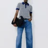 Promod Pull polo effet jacquard - Imprimé bleu Imprimébleu Online
