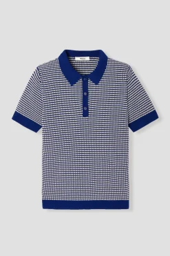 Promod Pull polo effet jacquard - Imprimé bleu Imprimébleu Online