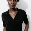 Promod Pull polo manches courtes - Noir Discount