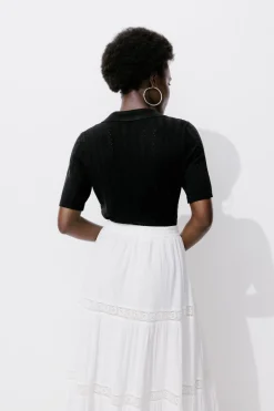 Promod Pull polo manches courtes - Noir Discount