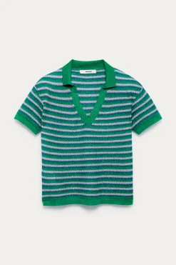 Promod Pull polo pailleté Femme - Imprimé vert Imprimévert New
