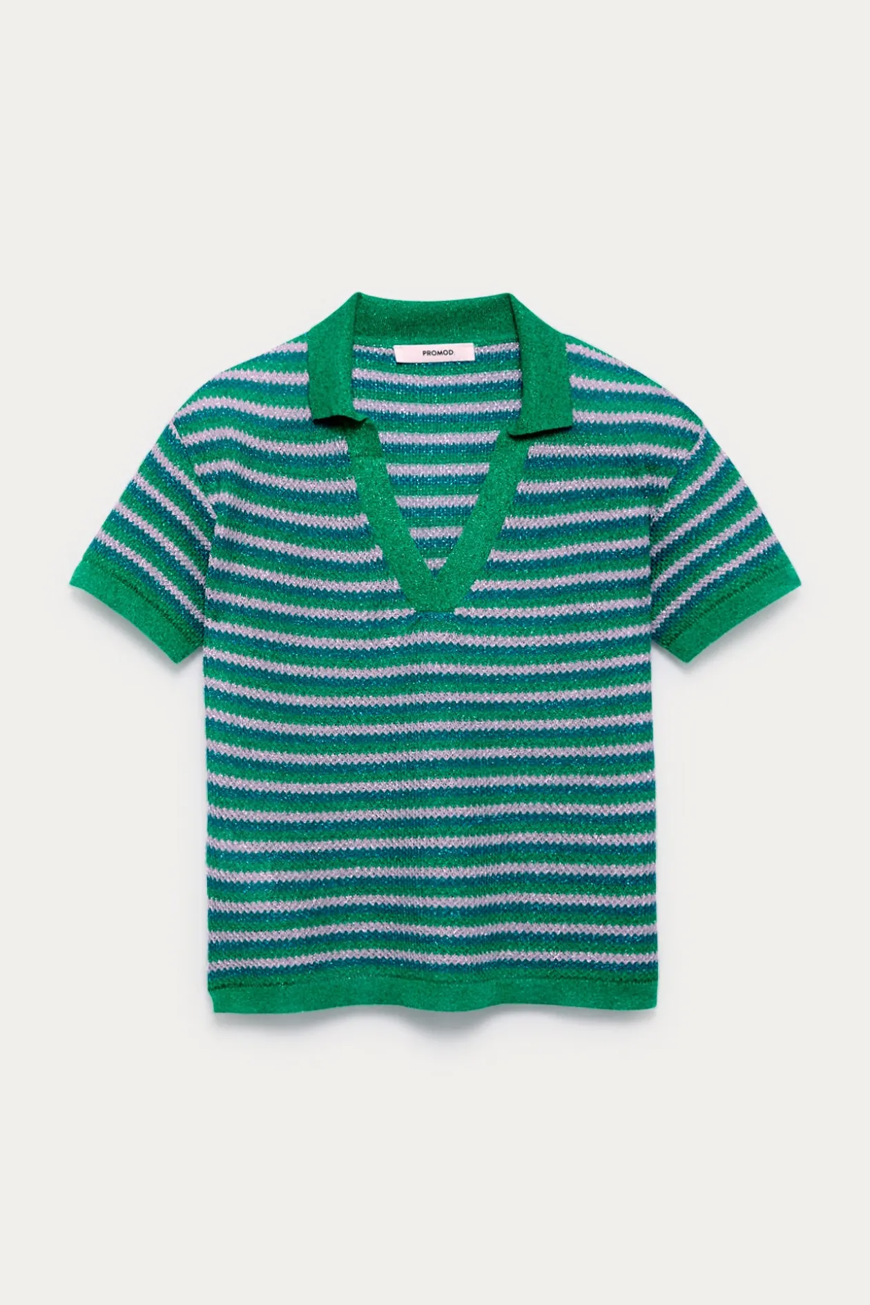 Promod Pull polo pailleté Femme - Imprimé vert Imprimévert New