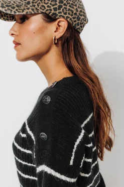 Promod Pull rayé côtelé Femme - Rayé Noir RayéNoir Store