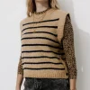 Promod Pull sans manches Femme - Rayures multicolores Rayuresmulticolores Fashion