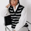Promod Pull sans manches Femme - Rayé Noir RayéNoir Store