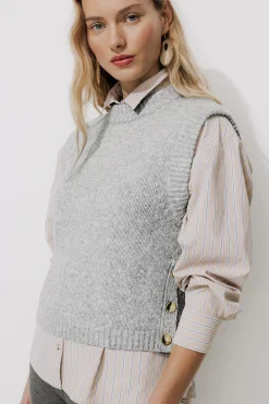 Promod Pull sans manches Femme - Gris clair Grisclair Fashion