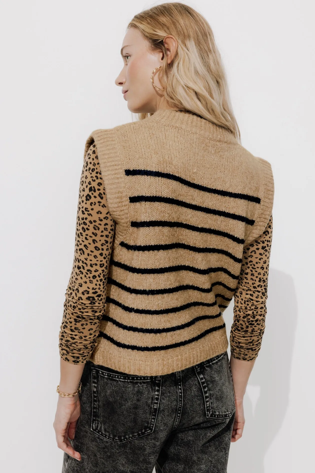 Promod Pull sans manches Femme - Rayures multicolores Rayuresmulticolores Fashion