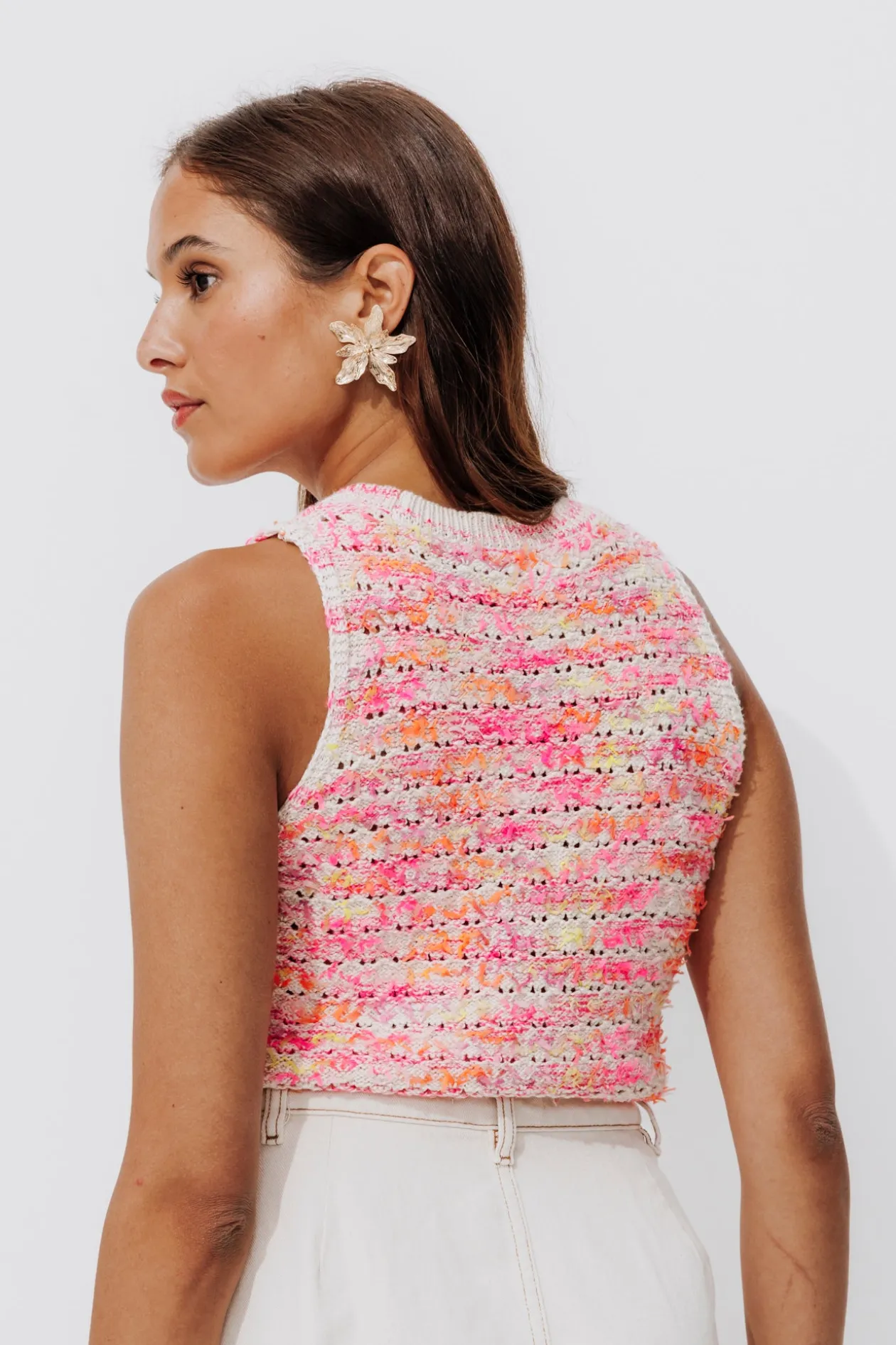 Promod Pull sans manches Femme - Imprimé multicolore Imprimémulticolore Outlet