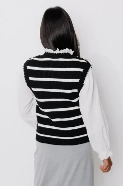 Promod Pull sans manches Femme - Rayé Noir RayéNoir Store