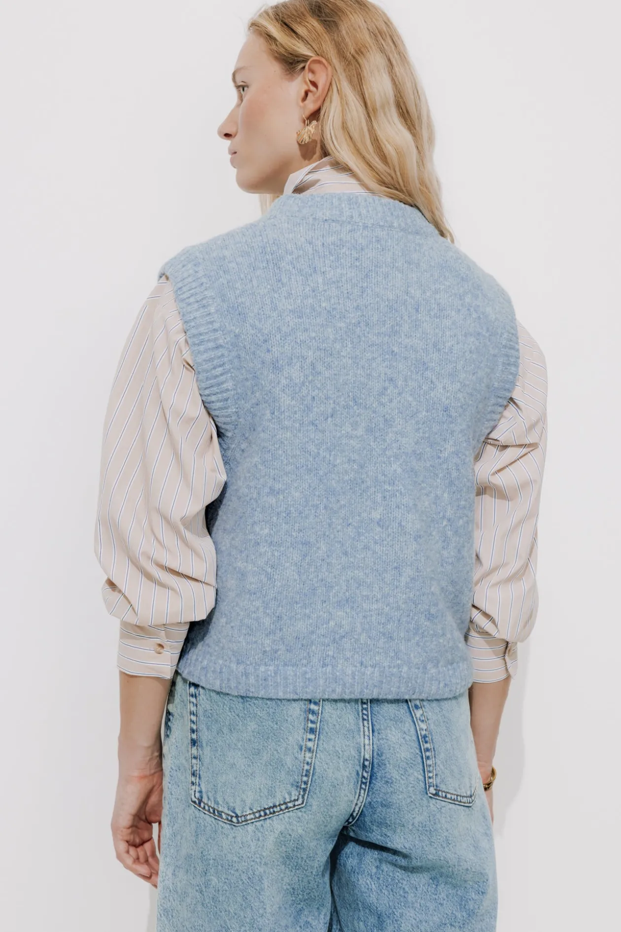 Promod Pull sans manches Femme - Bleu ciel foncé Bleucielfoncé Store