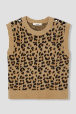 Promod Pull sans manches léopard - Imprimé noir Impriménoir Discount