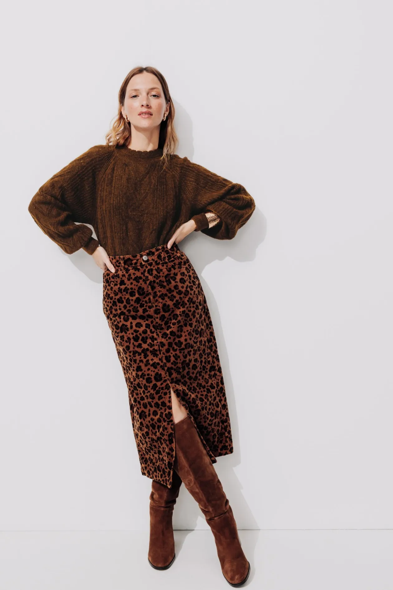 Promod Pull torsadé col rond Femme - Chocolat Cheap