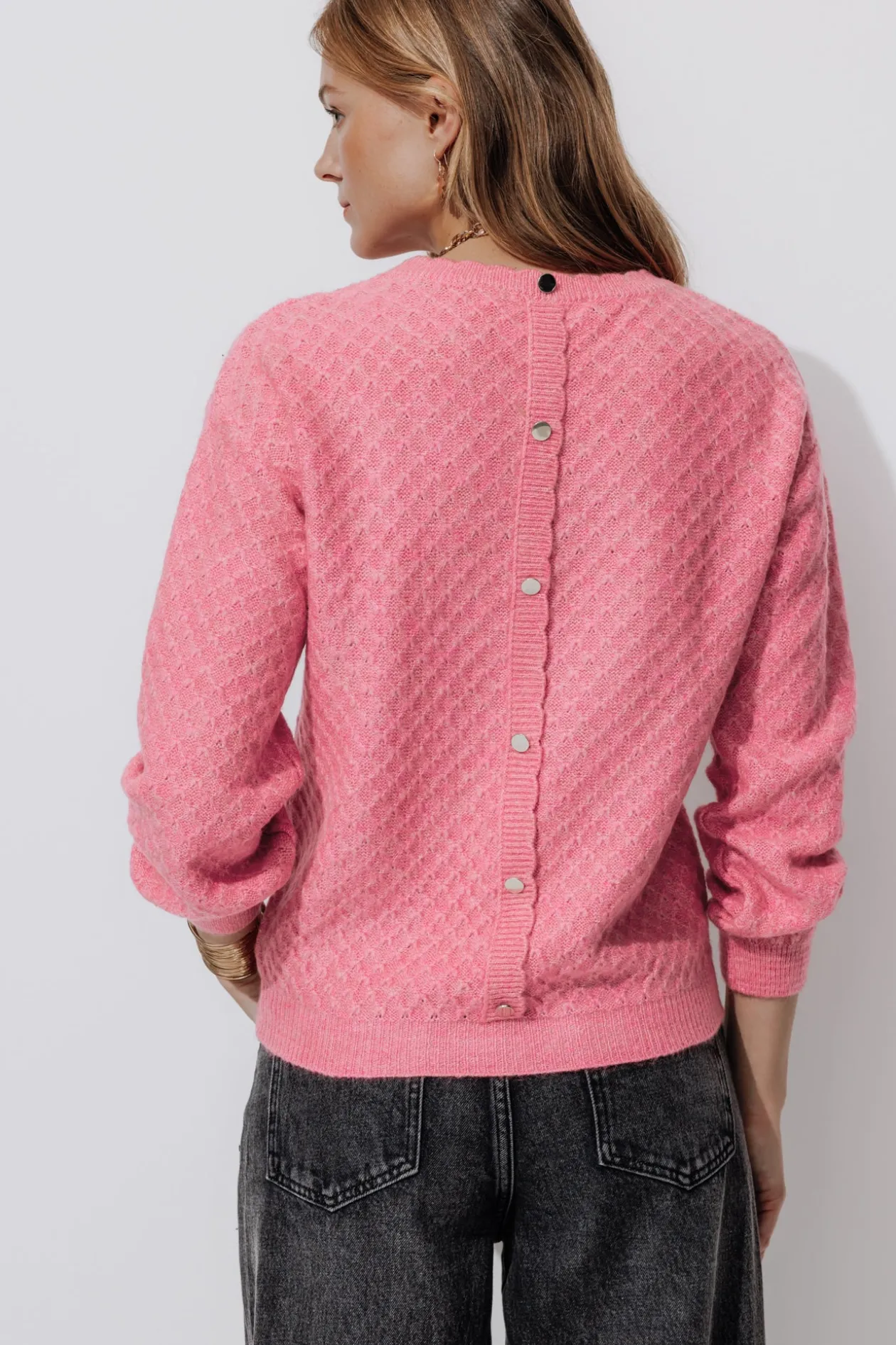 Promod Pull torsadé col rond Femme - Rose fluo Rosefluo Store