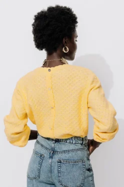 Promod Pull torsadé col rond Femme - Jaune clair Jauneclair Flash Sale