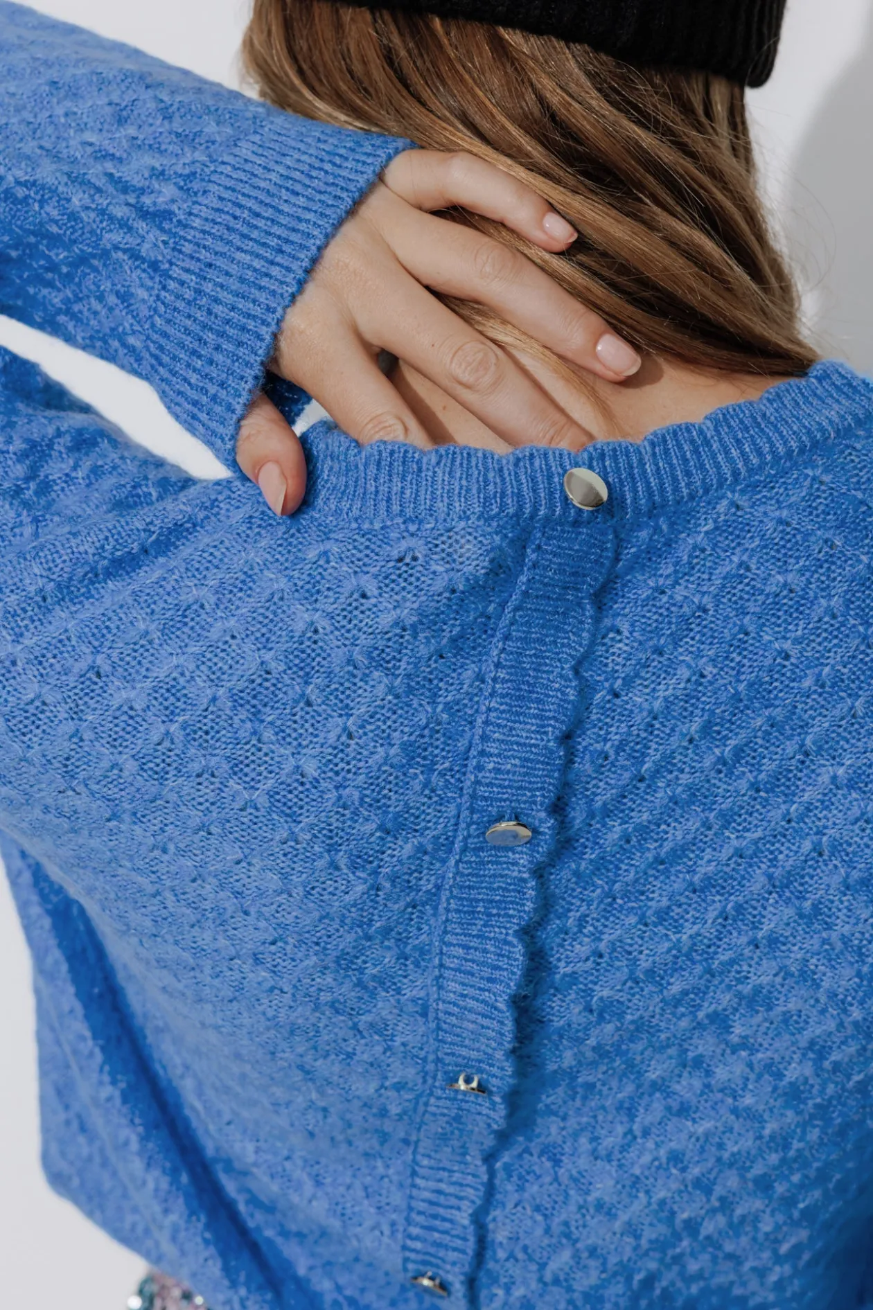 Promod Pull torsadé col rond Femme - Bleu Sale