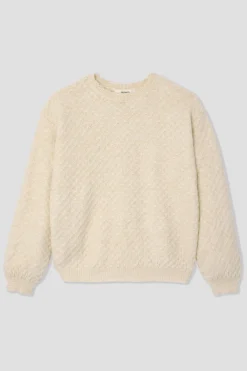 Promod Pull torsadé col rond Femme - Ecru Fashion