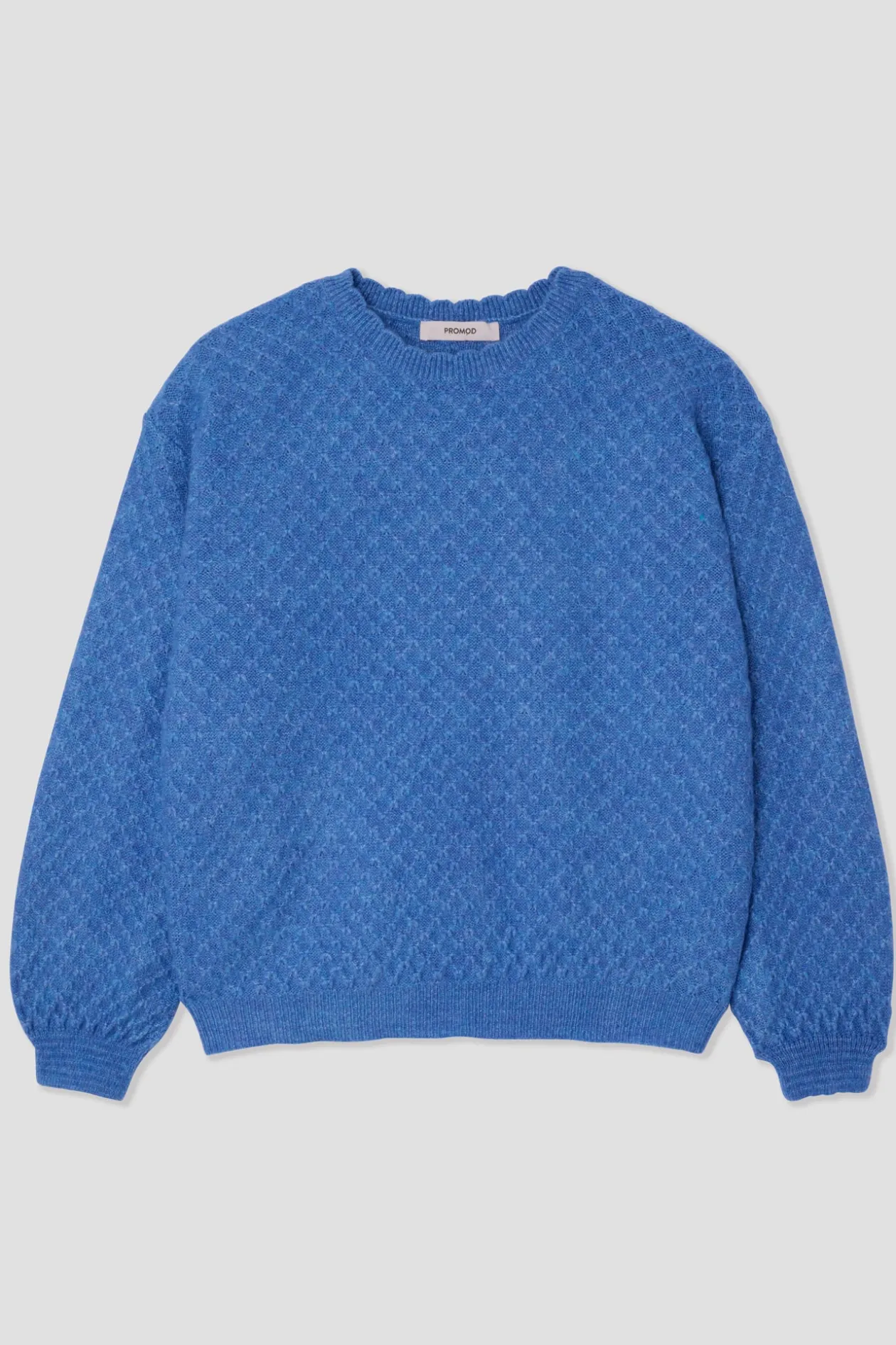 Promod Pull torsadé col rond Femme - Bleu Sale