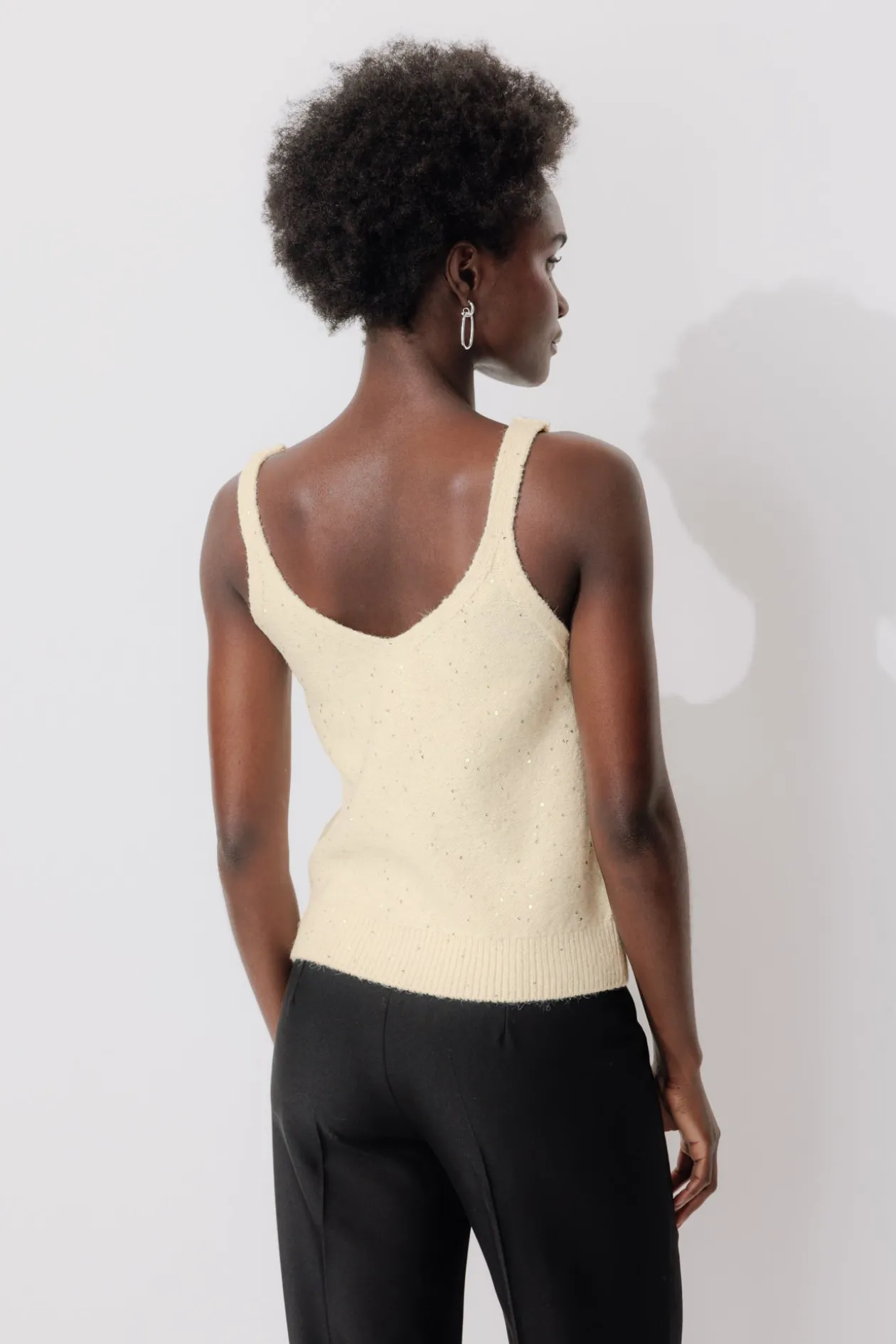 Promod Pull-débardeur à paillettes - Ecru Flash Sale