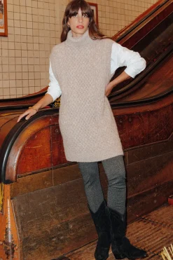 Promod Pull-tunique col roulé Femme - Beige Store
