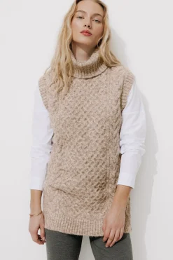 Promod Pull-tunique col roulé Femme - Beige Store