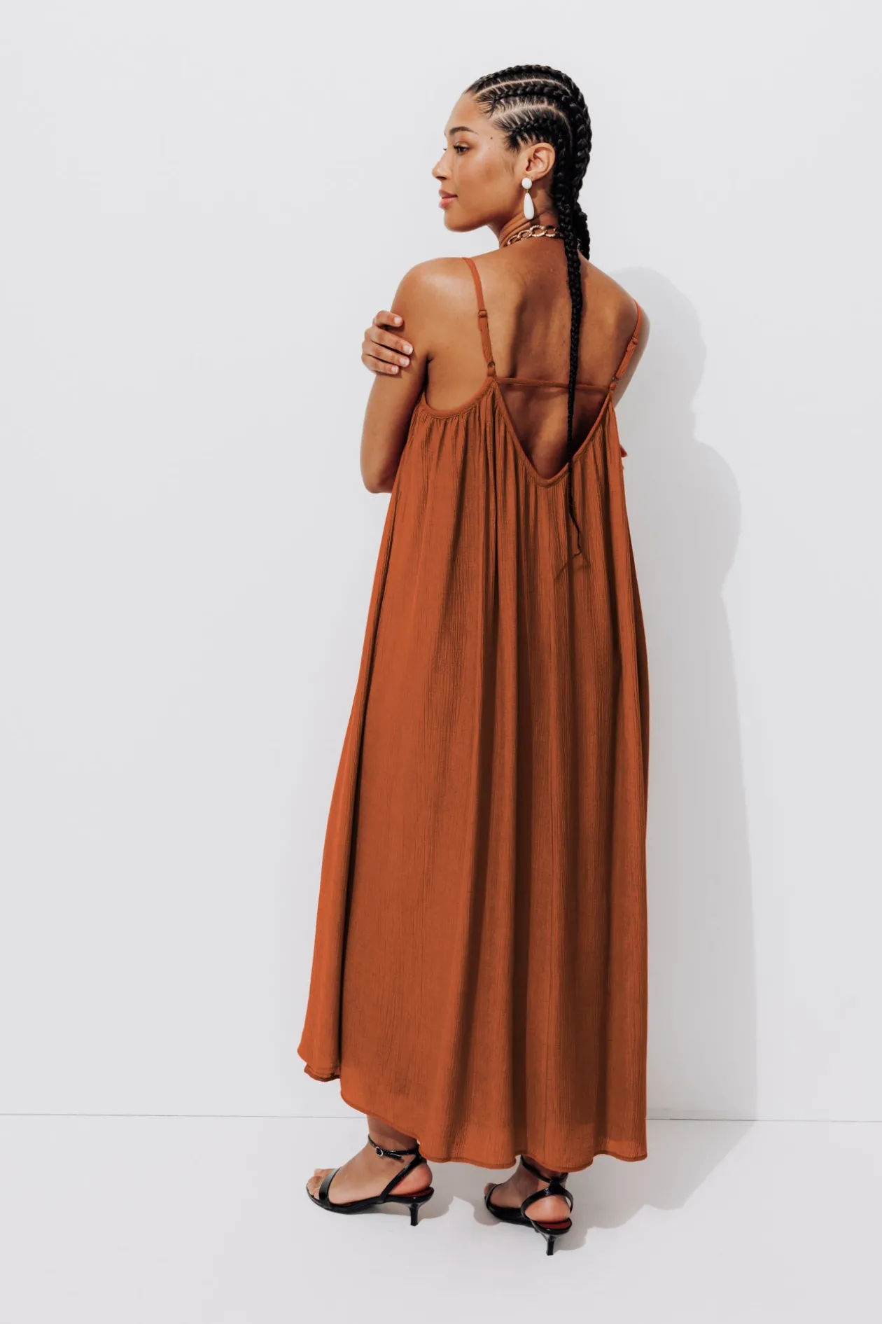 Promod Robe à bretelles Femme - Terre de sienne Terredesienne Fashion