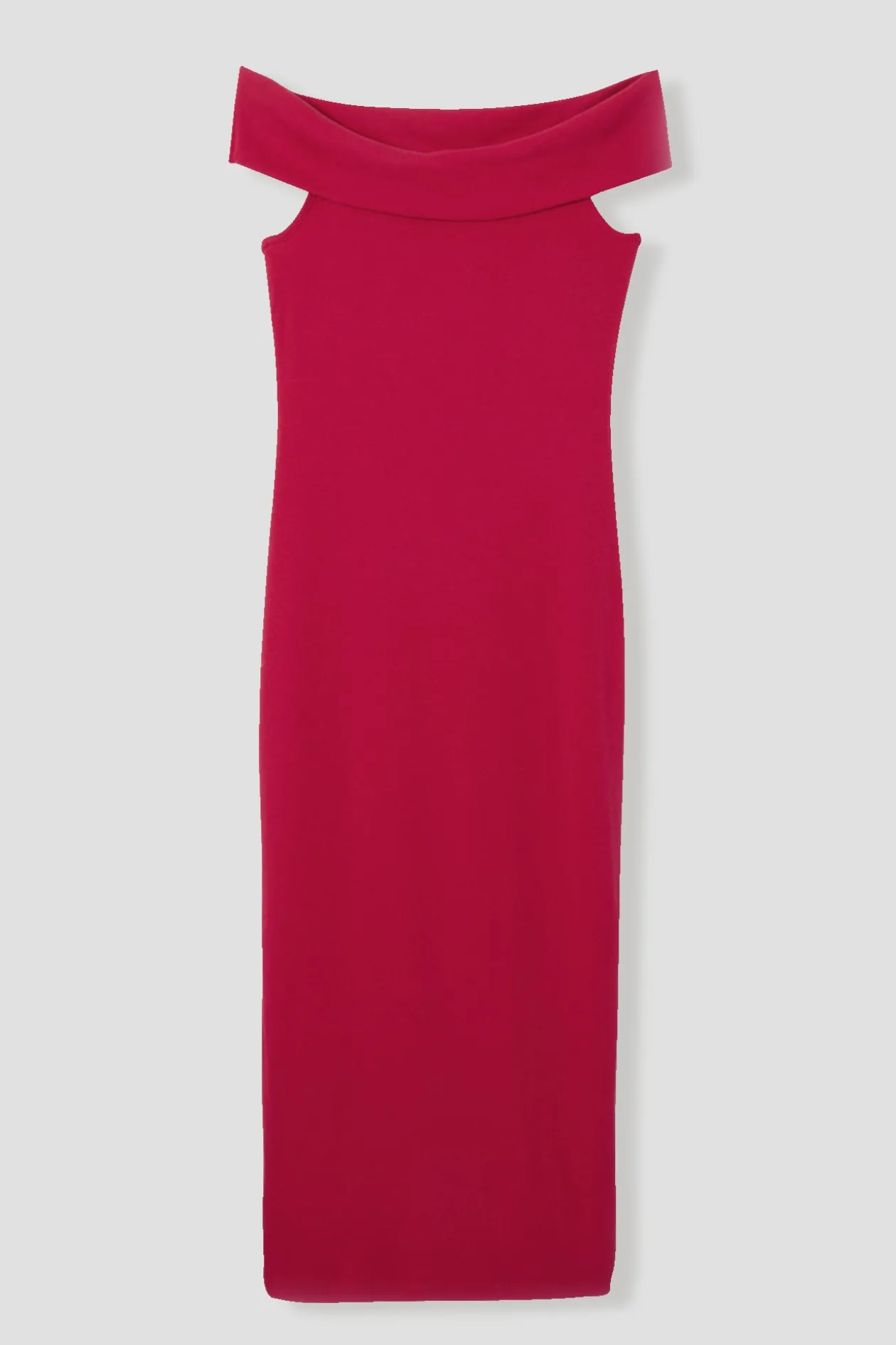 Promod Robe à col Bardot Femme - Rouge Hot