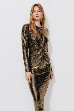 Promod Robe à paillettes Femme - Bronze Hot