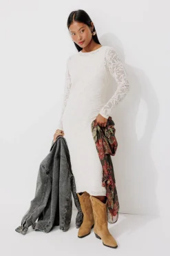 Promod Robe au crochet Femme - Ecru Online