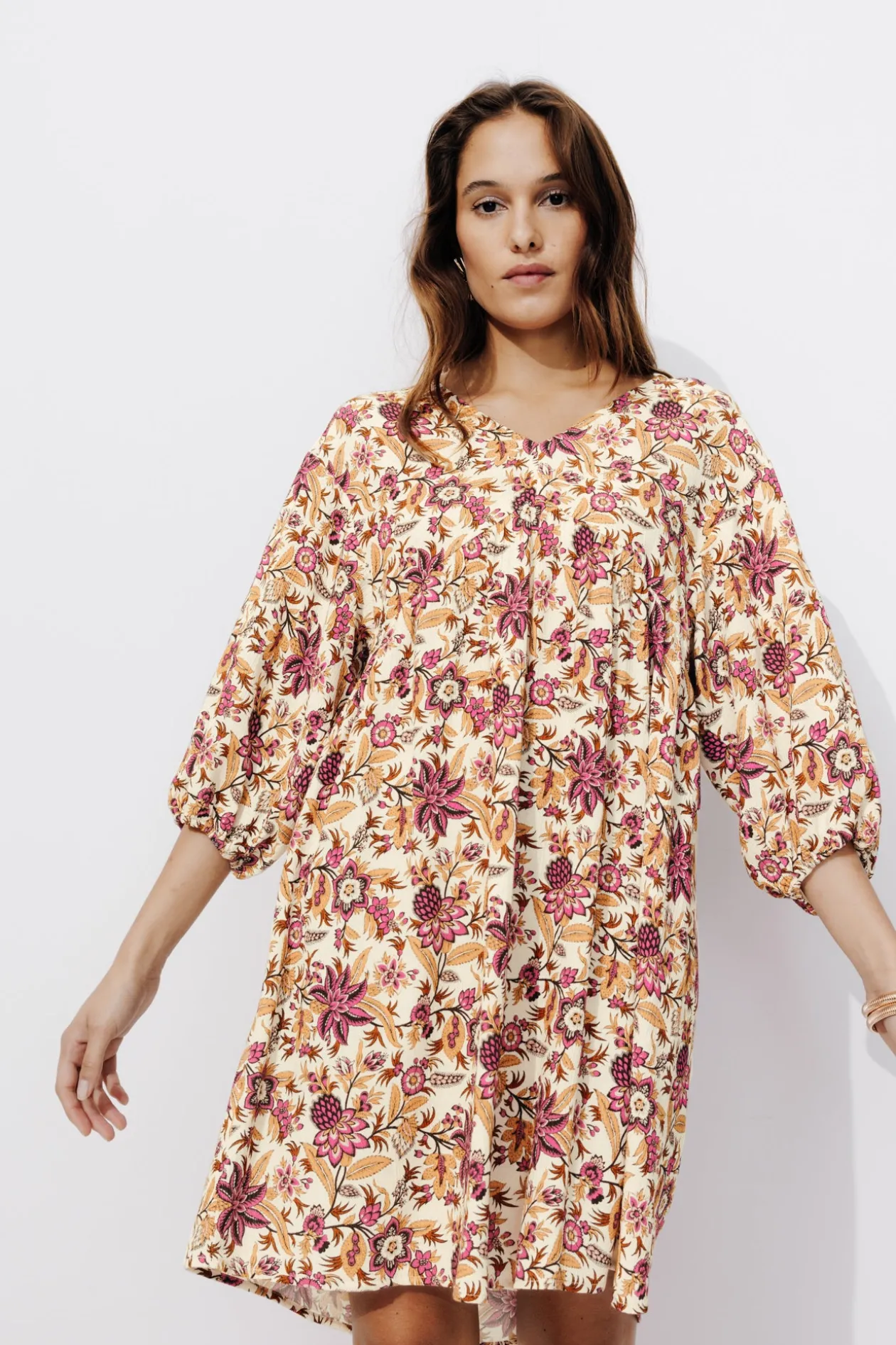 Promod Robe baby doll Femme - Imprimé écru Impriméécru New