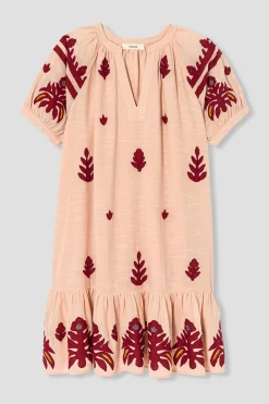 Promod Robe babydoll brodée Femme - Beige Cheap