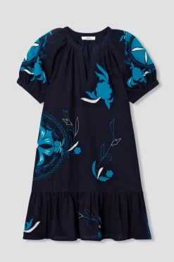 Promod Robe babydoll brodée Femme - Marine Clearance