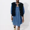 Promod Robe babydoll en toile Femme - Bleu Flash Sale