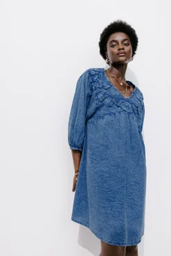 Promod Robe babydoll en toile Femme - Bleu Flash Sale