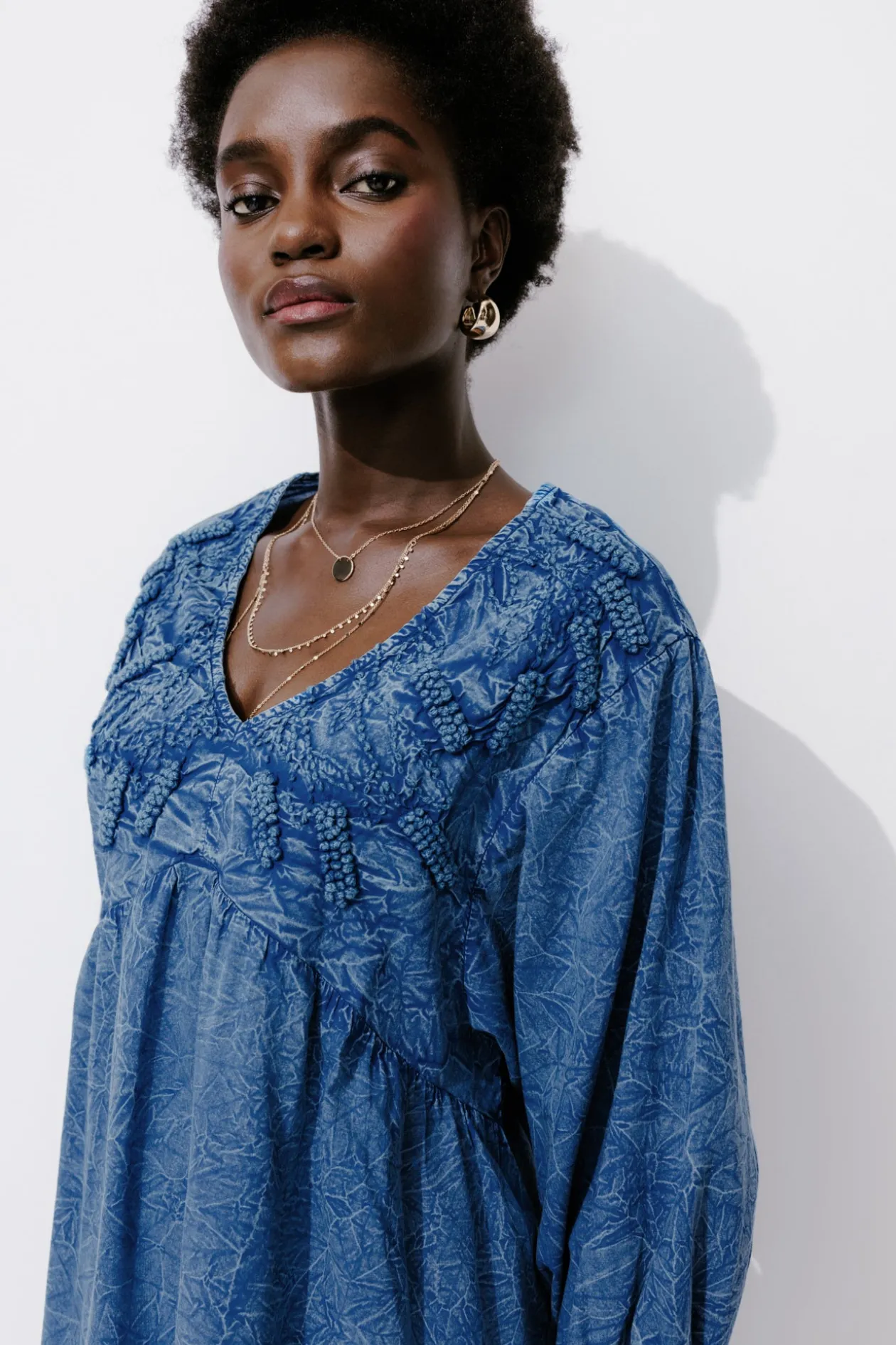 Promod Robe babydoll en toile Femme - Bleu Flash Sale