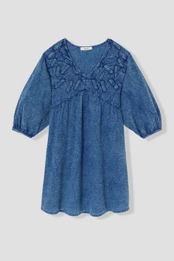 Promod Robe babydoll en toile Femme - Bleu Flash Sale
