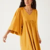 Promod Robe babydoll unie Femme - Ocre Sale