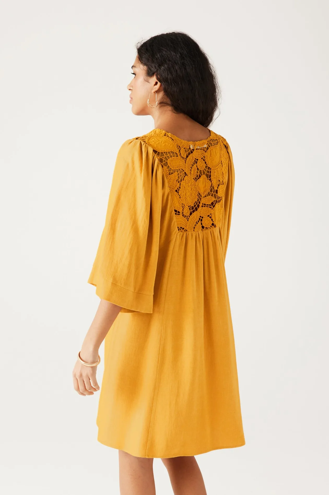 Promod Robe babydoll unie Femme - Ocre Sale