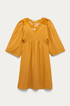 Promod Robe babydoll unie Femme - Ocre Sale