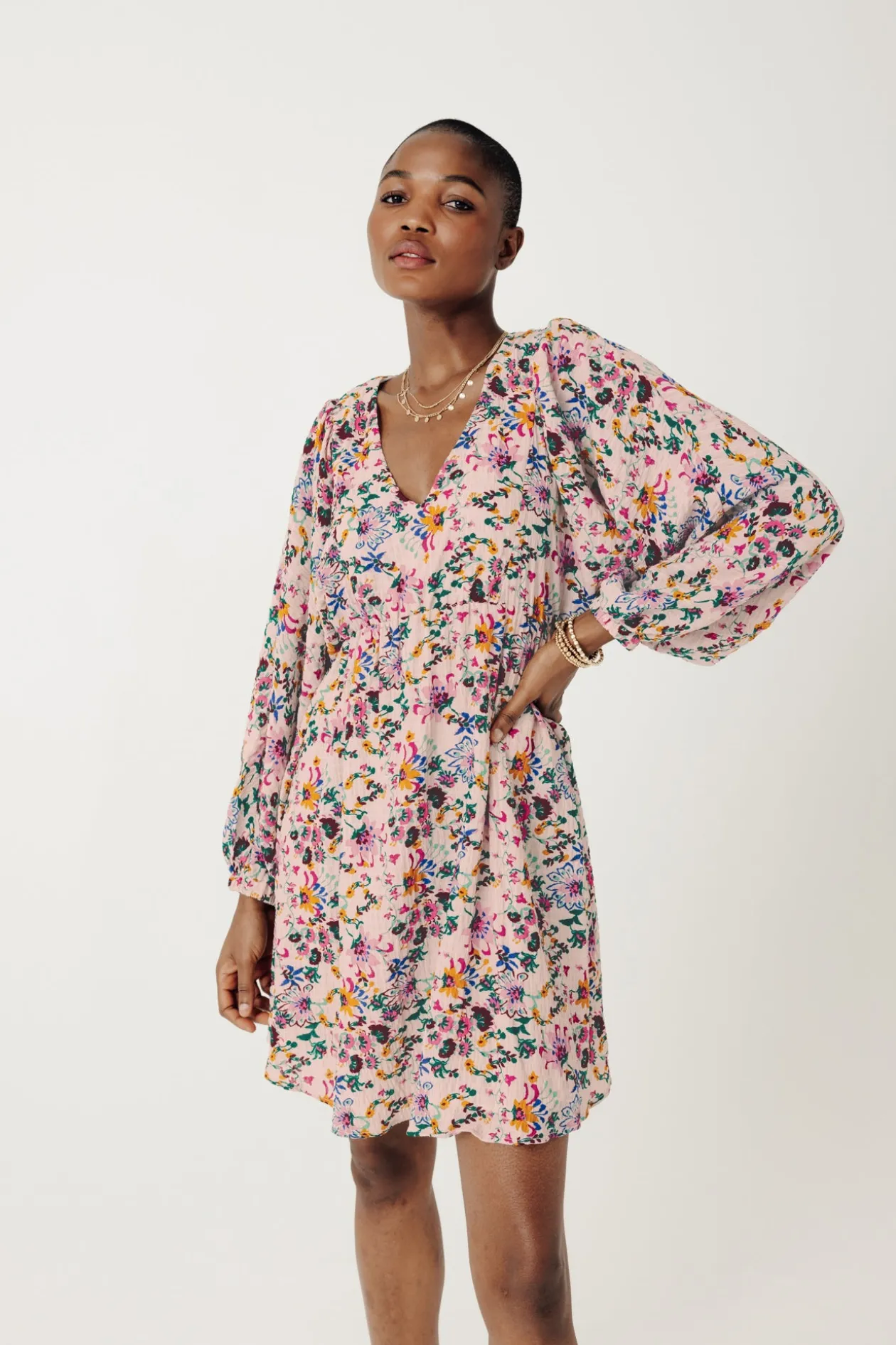 Promod Robe courte à fleurs Femme - Imprimé écru Impriméécru Hot
