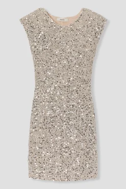 Promod Robe courte à paillettes Femme - Argent Hot